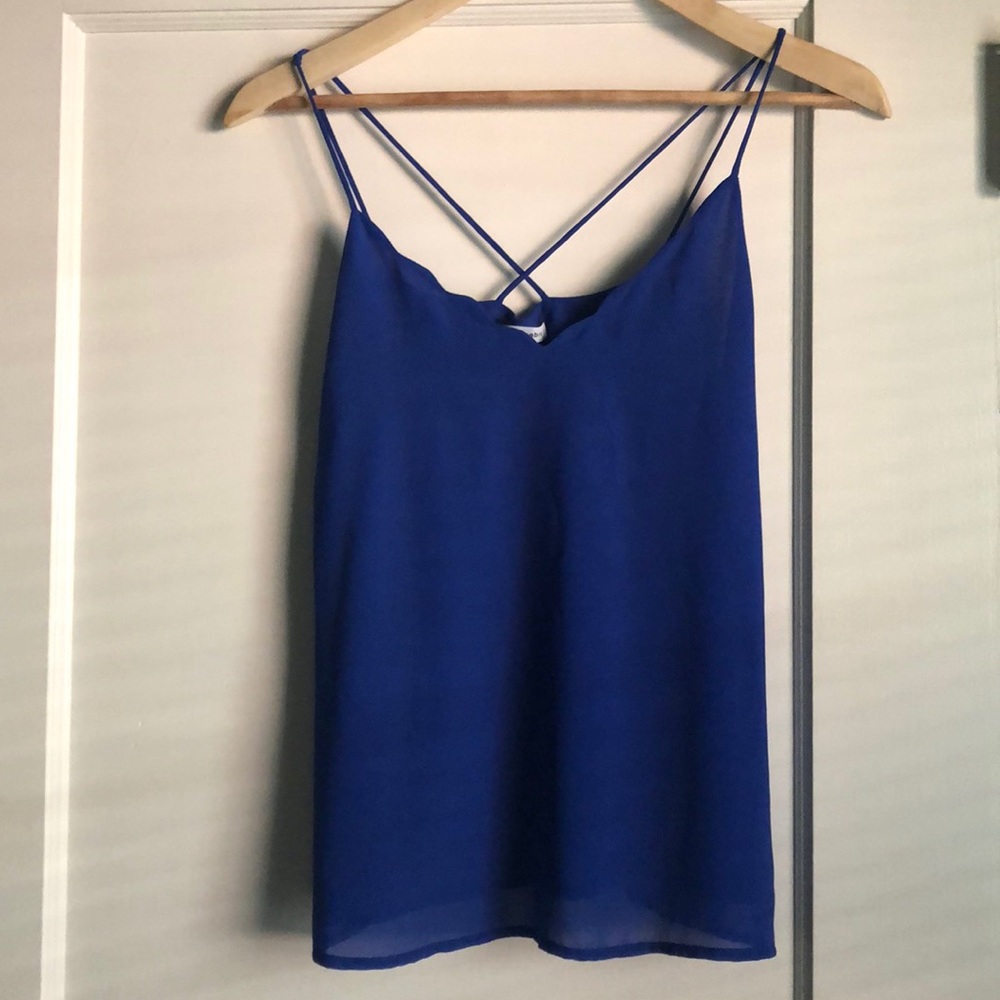 Cobalt blue top.